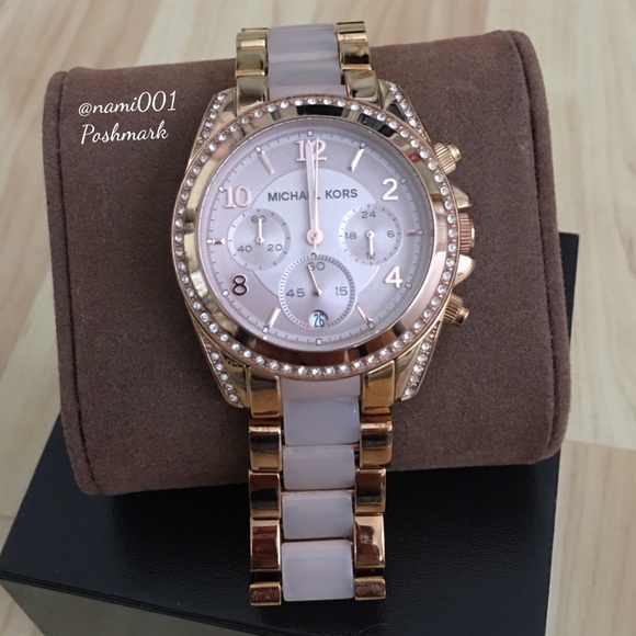 Michael Kors Rose Gold Tone Chronograph Watch - Picture 1 of 6
